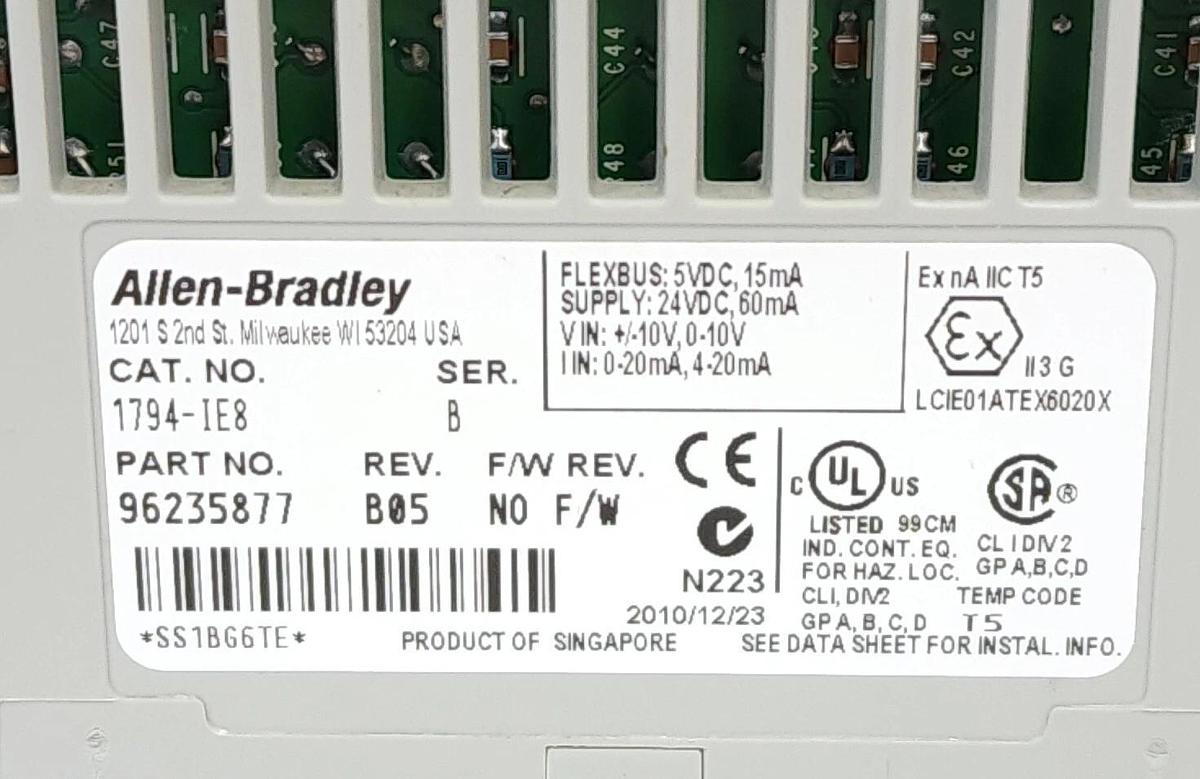 Used ALLEN BRADLEY 1794-IE8 SER. B FLEX 8 POINT ANALOG INPUT MODULE