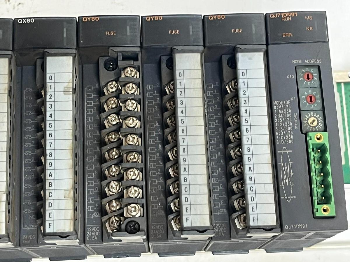 Used Mitsubishi MELSEC-Q PLC Assembly Q312B Q63P Q02HCPU QX80 QY80 QJ71DN91