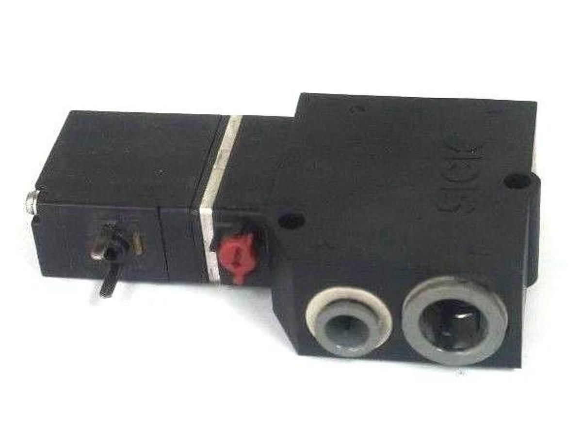 Used SICK OPTIC ELECTRONIC 7027752 VALVE 24VDC, 1W, 0-65PSI, 3/8" & 1/4" PORTS