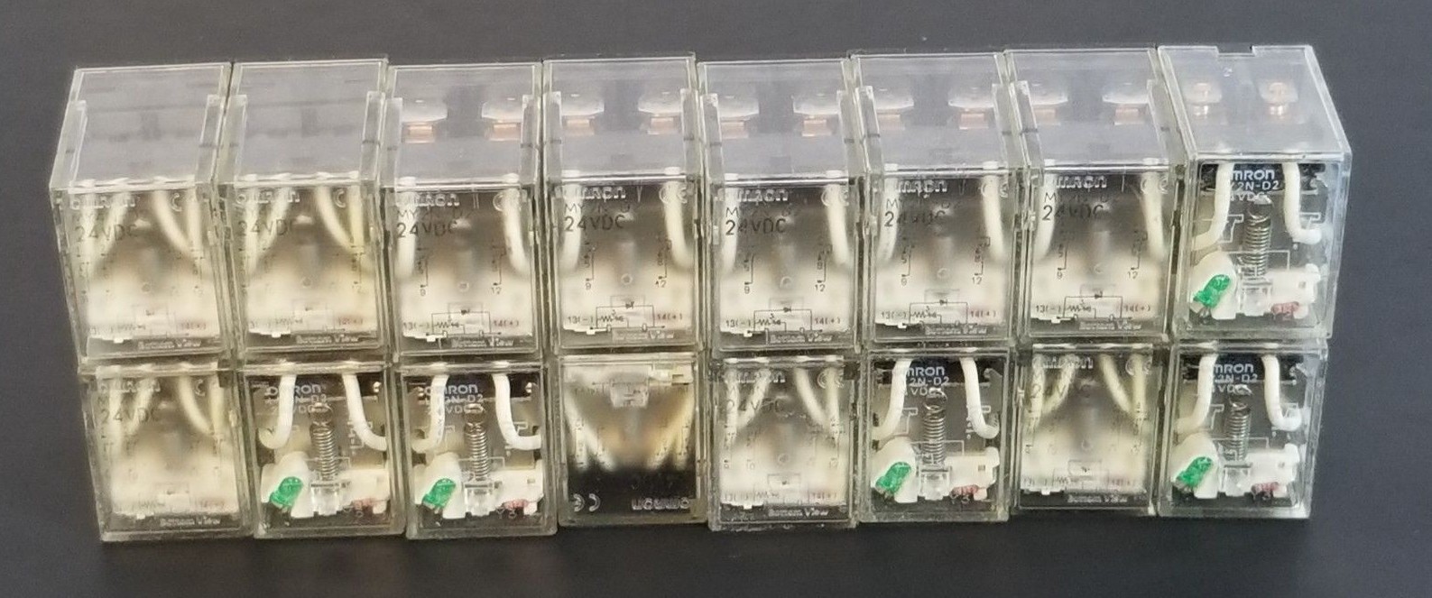 Used LOT OF 16 OMRON LY2N-D2 RELAYS LY2ND2, 24VDC