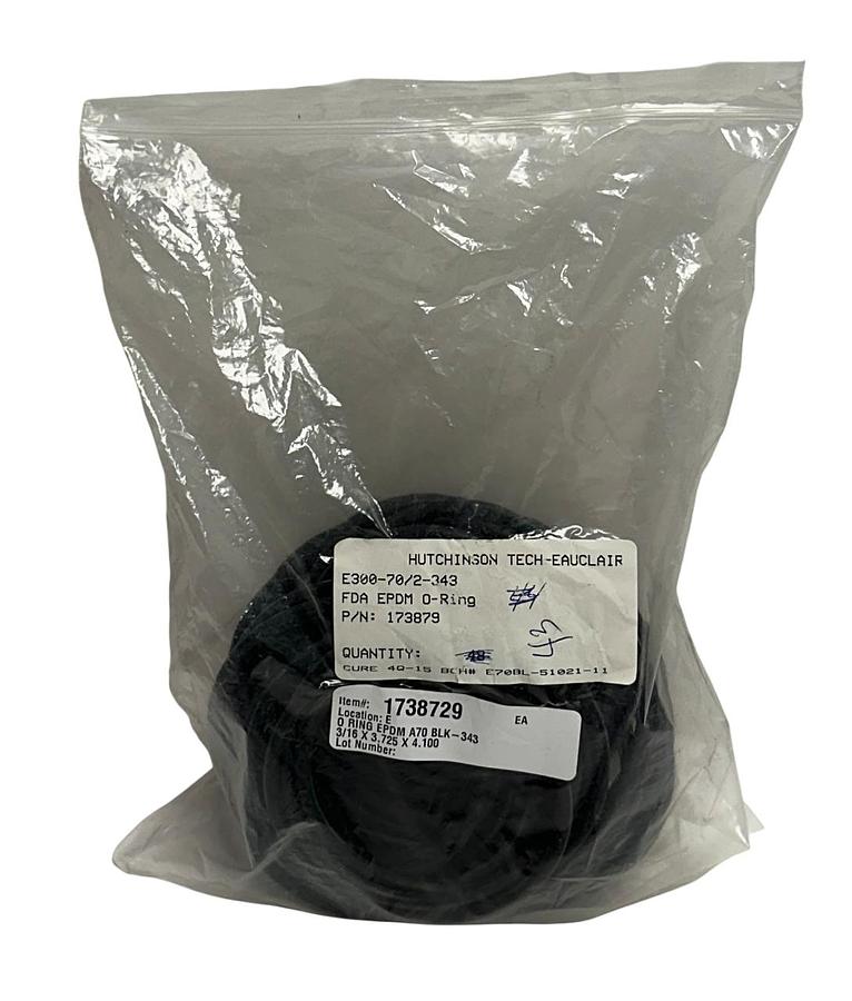 Used 43 AAVID E300-70/2-343 / 173879 O-RINGS FDA EPDM OEM BLACK DUROMETER 70 NSMP