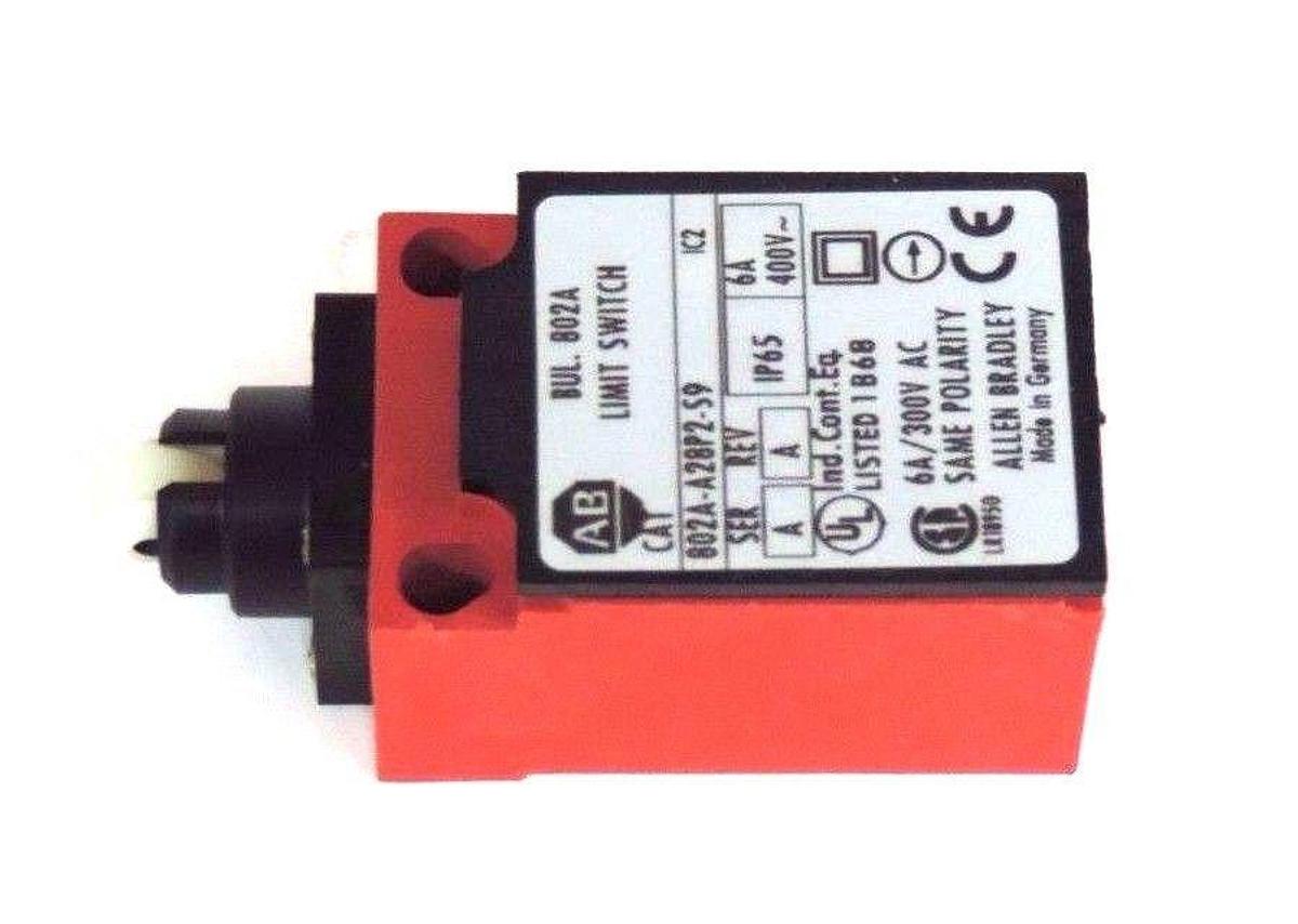 Used NIB ALLEN BRADLEY 802A-A28P2-S9 LIMIT SWITCH SER. A REV. A 240V 10A 802AA28P2S9