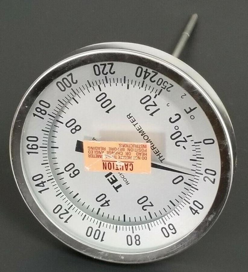 NEW TEL-TRU 7236040 THERMOMETER 0-250 DEG. F / -20-120 DEG. C