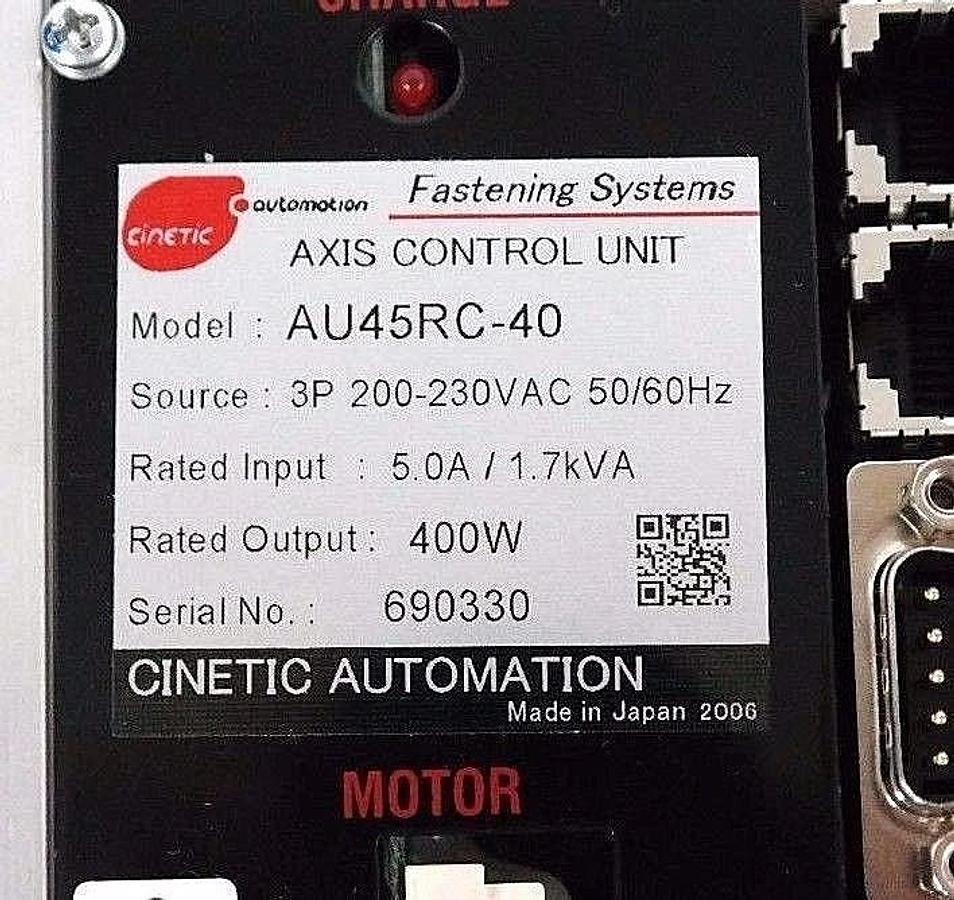 Refurbished REPAIRED CINETIC AUTOMATION AU45RC-40 AXIS CONTROL UNIT A70E3-HX-4200, AU45RC40