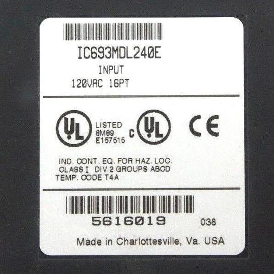 Used GE FANUC IC693MDL240E INPUT MODULE 120VAC INPUT 16PT MISSING DOOR
