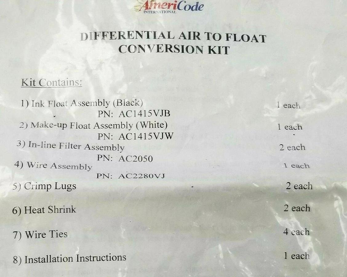 NEW AMERICODE DIFFERENTIAL AIR-FLOAT CONVERSION KIT AC1415VJB AC1415VJW AC2050