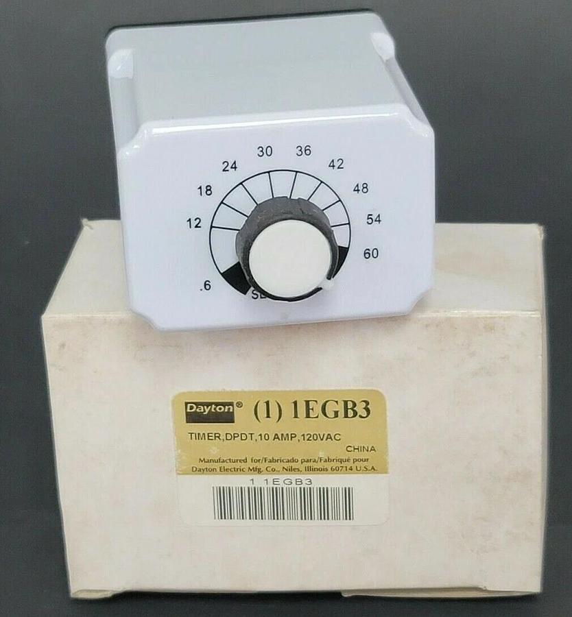 Used NIB DAYTON 1EGB3 TIME DELAY RELAY 0.6S-60S