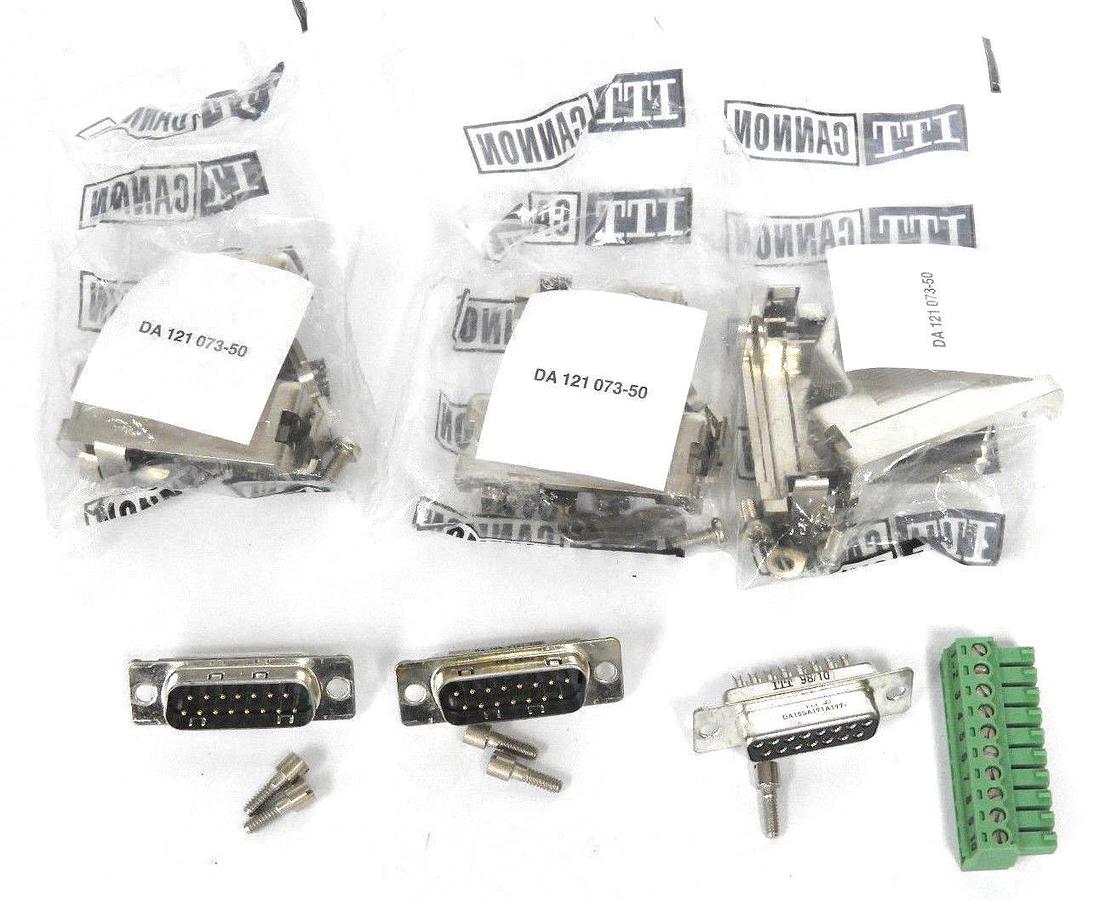 Used LOT OF 3 NEW ITT CANNON DA-121-073-50 SUB BACKSHELL CONNECTOR