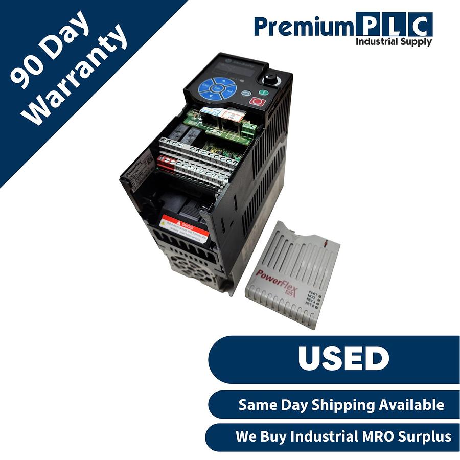 Used ALLEN BRADLEY 25B-D6P0N114 /A PowerFlex 525 AC DRIVE 2.2kW/3HP 480VAC FRN. 4.001
