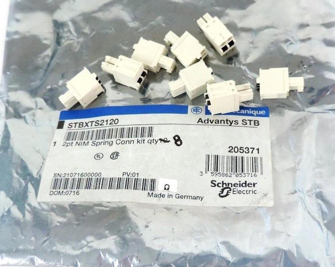 Used NEW TELEMECANIQUE STBXTS2120 ADVANTYS STB 2PT NIM SPRING CONN KIT QTY: 8