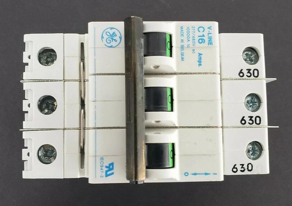 NEW GE V07316 / V-LINE C16 CIRCUIT BREAKER 3P, 16A, 277/480VAC