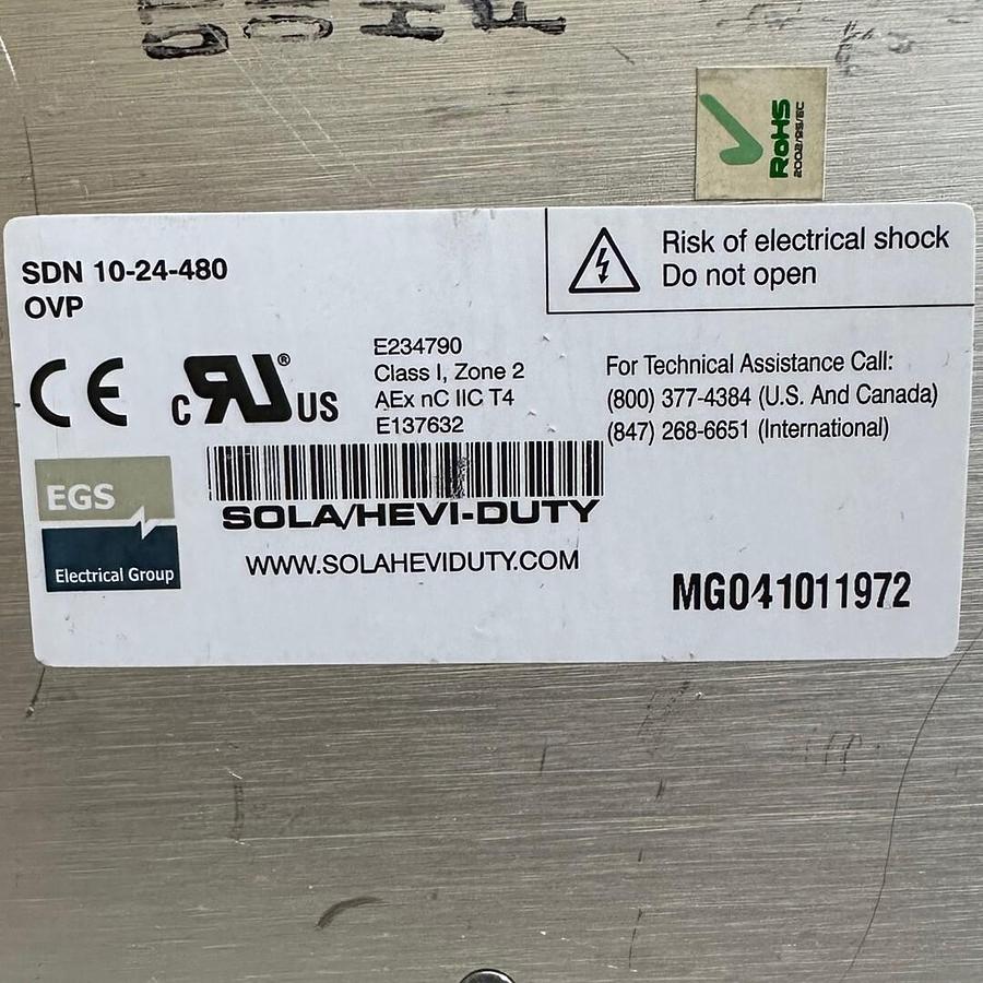 Used EMERSON SOLA SDN 10-24-480 / SDN1024480 POWER SUPPLY 3-PH 380/500VAC 50/60Hz