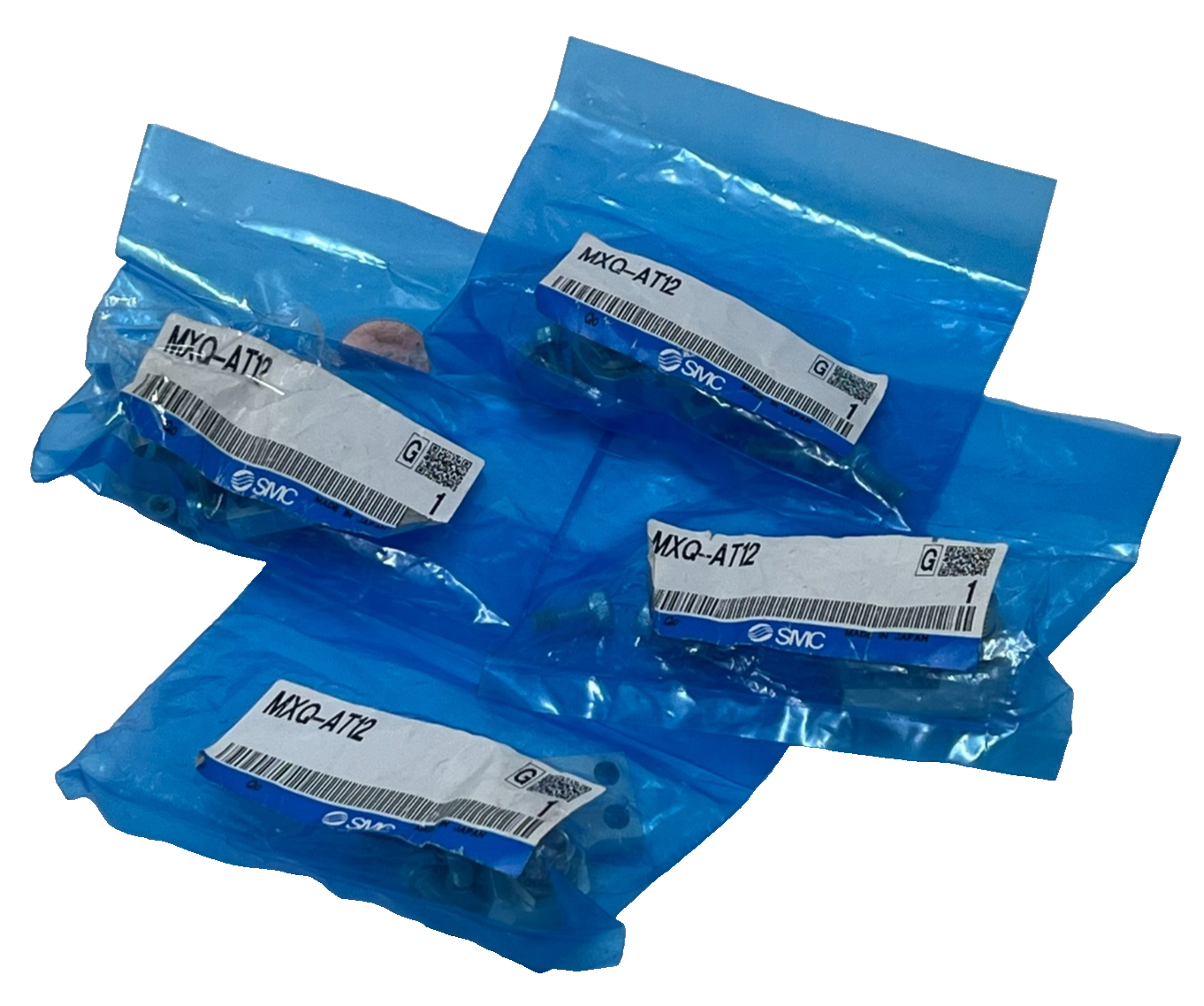 Used (4) SMC MXQ-AT12 Stroke Adjuster Retraction End - MXQ 12mm Bore Air Slide Table