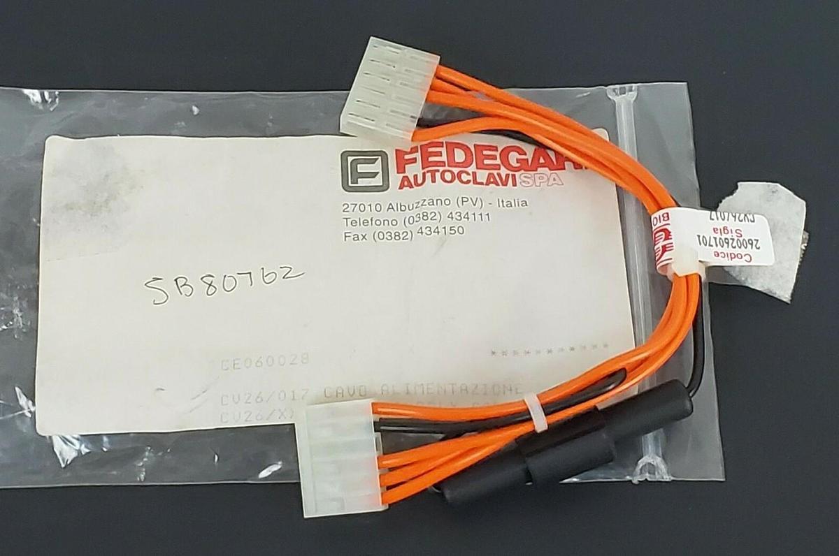 Used NEW FEDEGARI AUTOCLAVI SPA CE060028 POWER SUPPLY CABLE CV26/017, SB80762