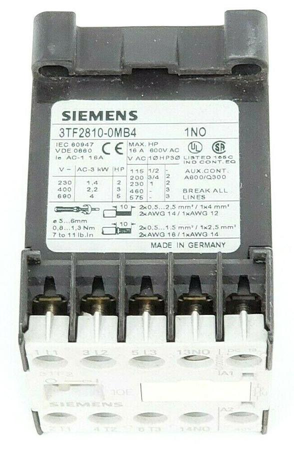 Used SIEMENS 3TF2810-0MB4 CONTACTOR 3TF210E