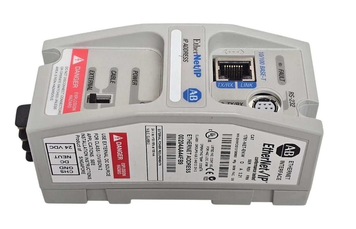 Used Allen Bradley 1761-NET-ENIW /D MicroLogix Series EtherNet/IP Interface Module