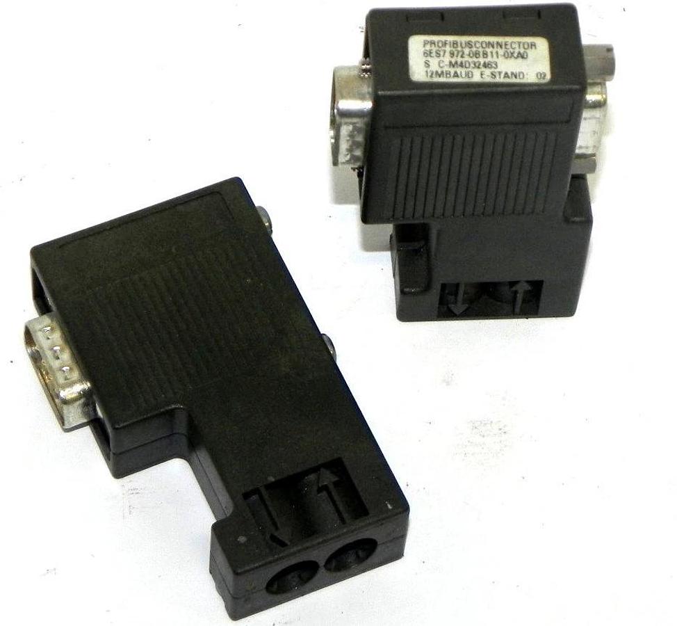 Used LOT OF 2 SIEMENS 6ES7-972-0BA11-0XA0 PROFIBUS CONNECTORS 6ES79720BA110XA0
