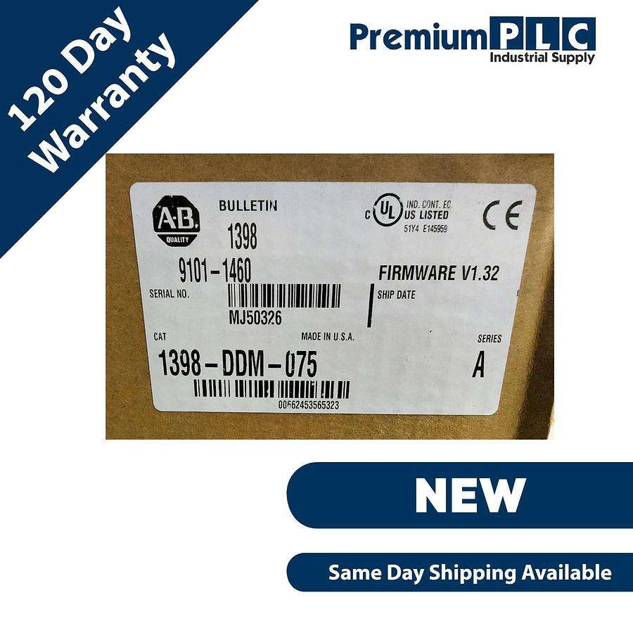 Used NEW ALLEN BRADLEY 1398-DDM-075 /A ULTRA 200 SERVO DRIVE 9101-1460 F/W V1.32
