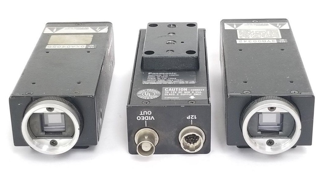 Used LOT OF 3 PANASONIC GP-CD40 CAMERAS INDUSTRIAL CCD 12VDC, 150MA, GPCD40