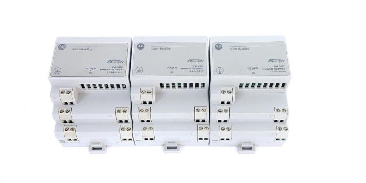 Used LOT OF 3 ALLEN BRADLEY 1794-PS13 SER. B REV. B01 FLEX I/O POWER SUPPLY MODULES