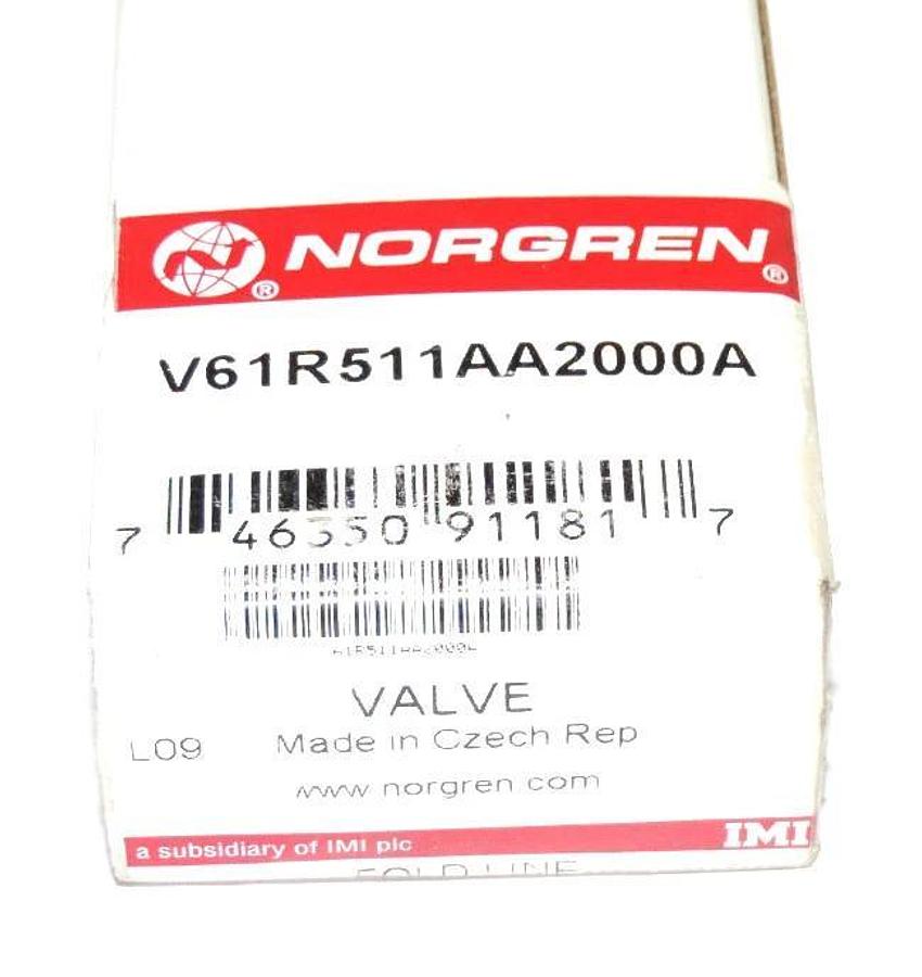 Used NIB NORGREN V61R511AA2000A SOLENOID VALVE 1/4", 14-122 F MAX TEMP, 145 PSIG MAX