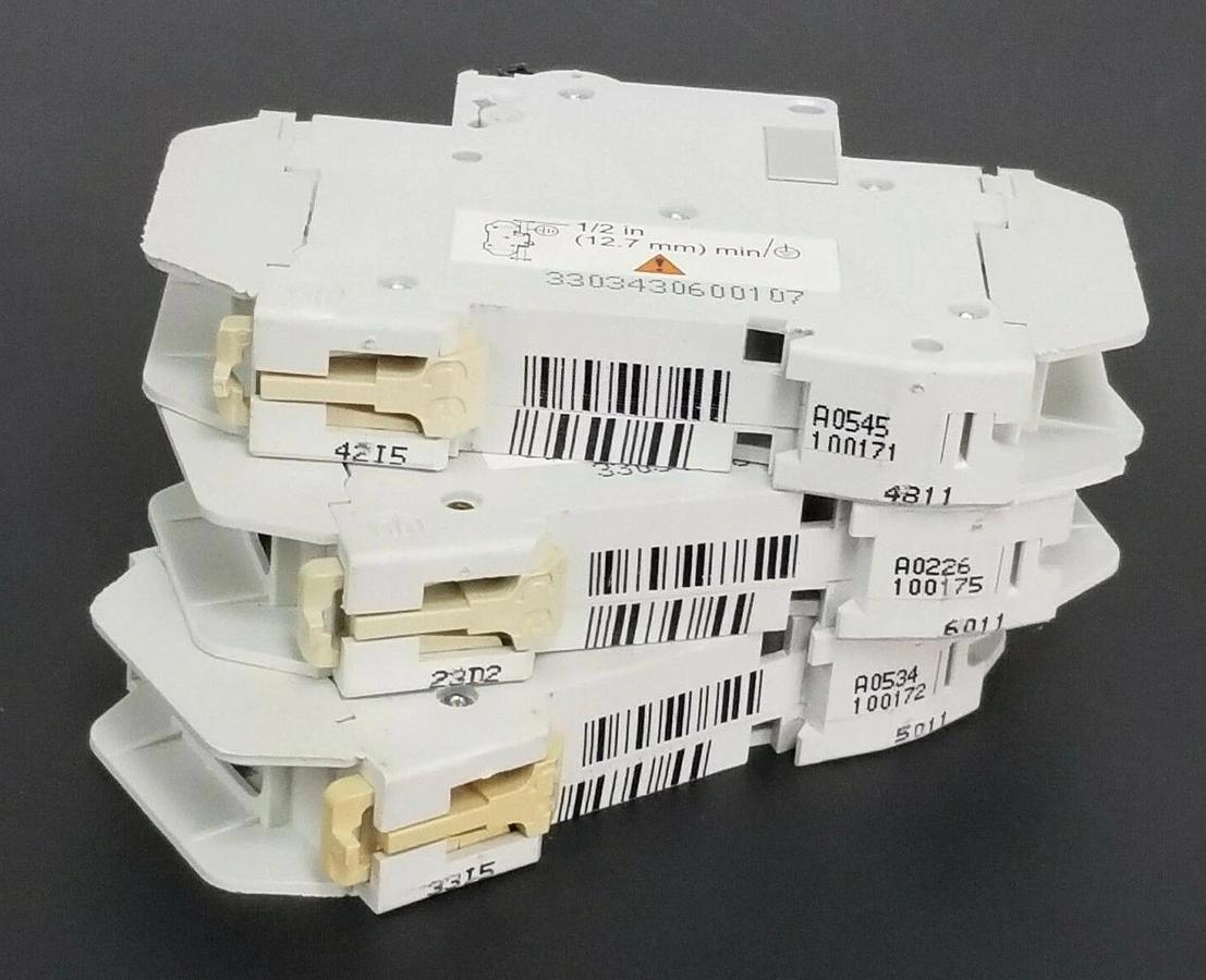 Used LOT OF 3 MERLIN GERIN CIRCUIT BREAKERS 60114 , 60110 , 60111 C60N C10A C13A