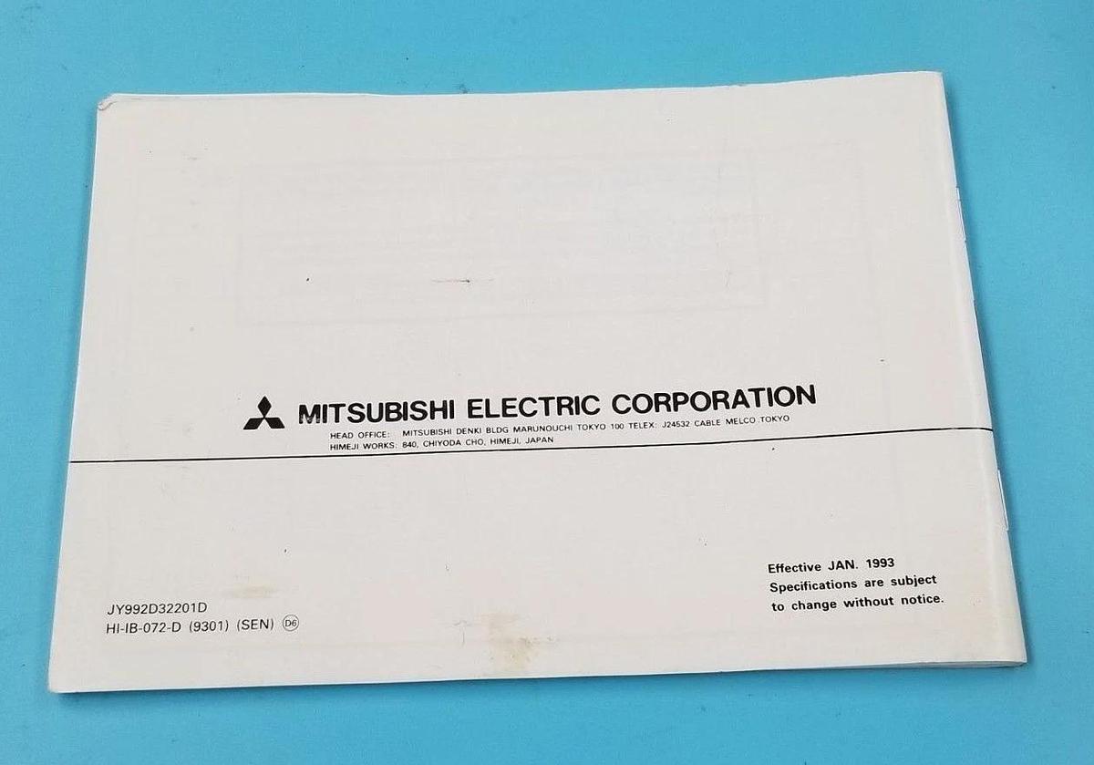 Used MITSUBISHI PROGRAMMABLE CONTROLLERS MELSEC-F HANDY MANUAL