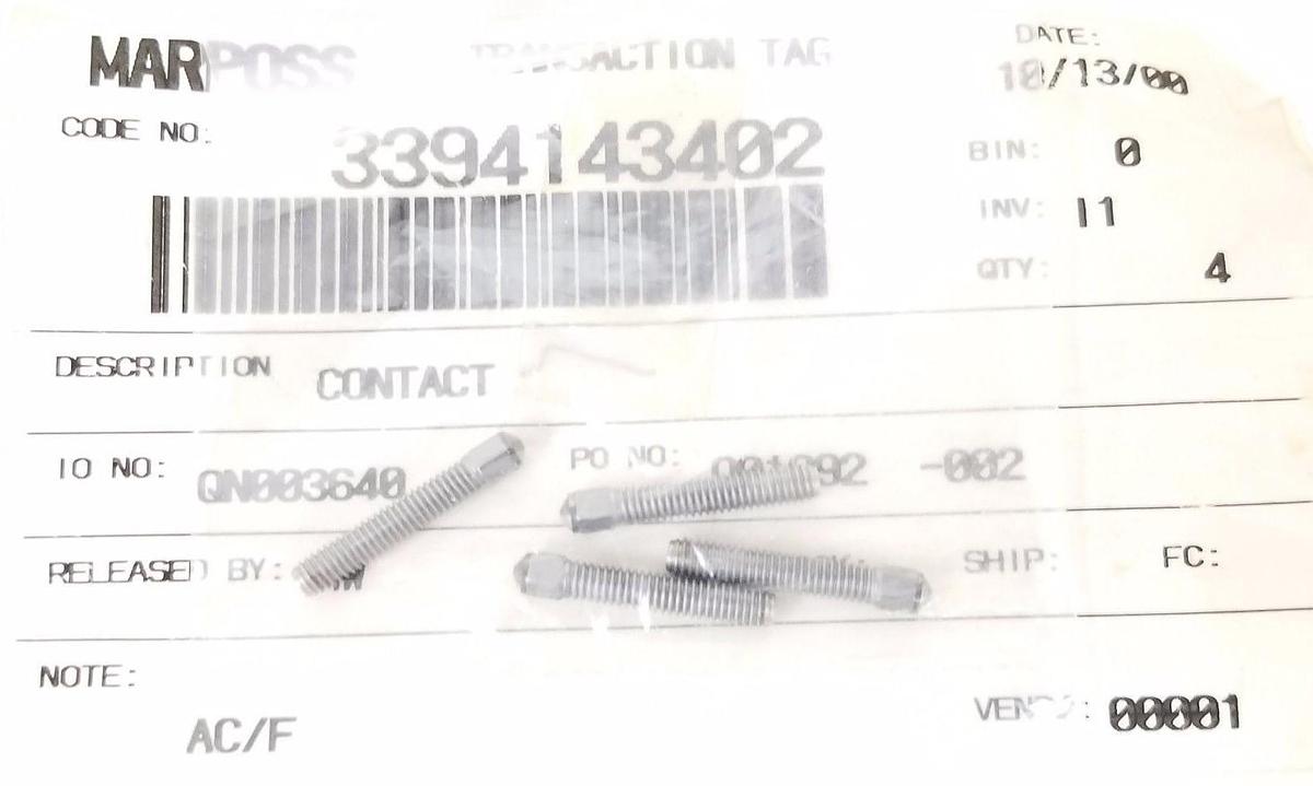 Used LOT OF 4 NEW MARPOSS 3394143402 CONTACTS
