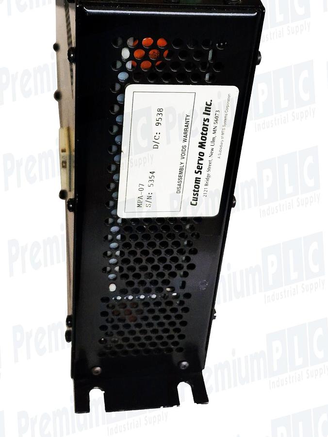 Used USED CUSTOM SERVO MOTORS MPA-07 / MPA07 SERVO AMPLIFIER 80-260VAC MTS PARKER
