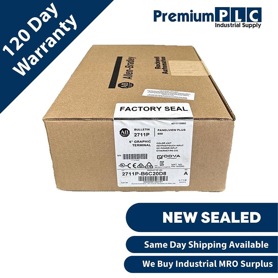 Used NEW SEALED ALLEN BRADLEY 2711P-B6C20D8 /A PanelView Plus 600 COLOR Enet/RS232