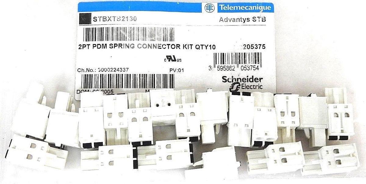 Used NEW TELEMECANIQUE STBXTS2130 ADVANTYS STB 2PT PDM SPRING CONNECTOR KIT QTY: 19