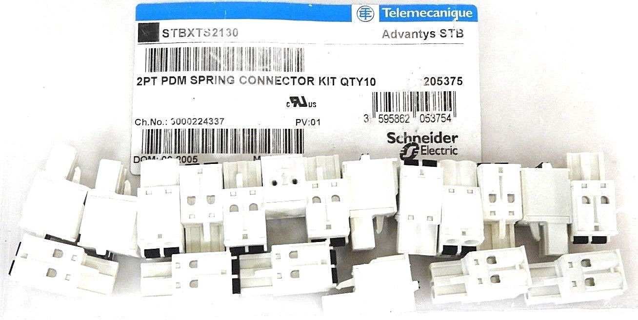 Used NEW TELEMECANIQUE STBXTS2130 ADVANTYS STB 2PT PDM SPRING CONNECTOR KIT QTY: 19