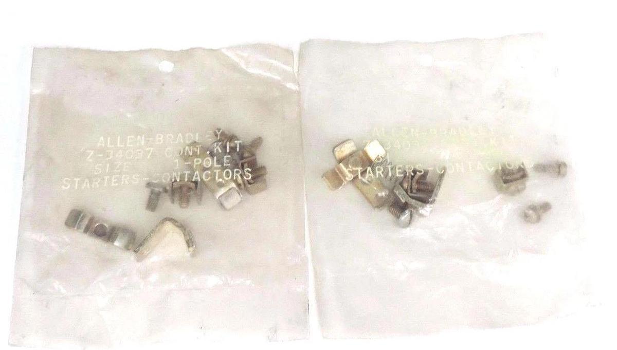Used LOT OF 2 NEW ALLEN BRADLEY Z-34037 CONTACT KITS SINGLE POLE Z32037