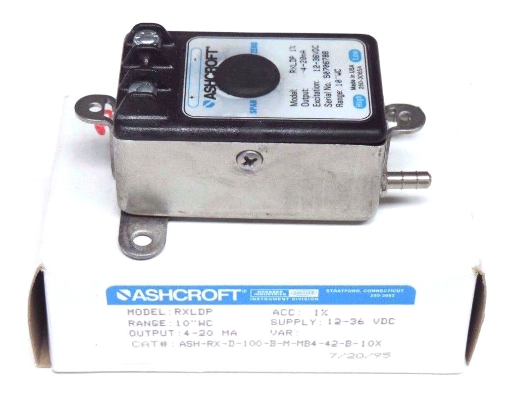 Used ASHCROFT ASH-RX-D-100-B-M-MB4-42-B-10X PRESSURE TRANSMITTER RXLDP, 4/20MA
