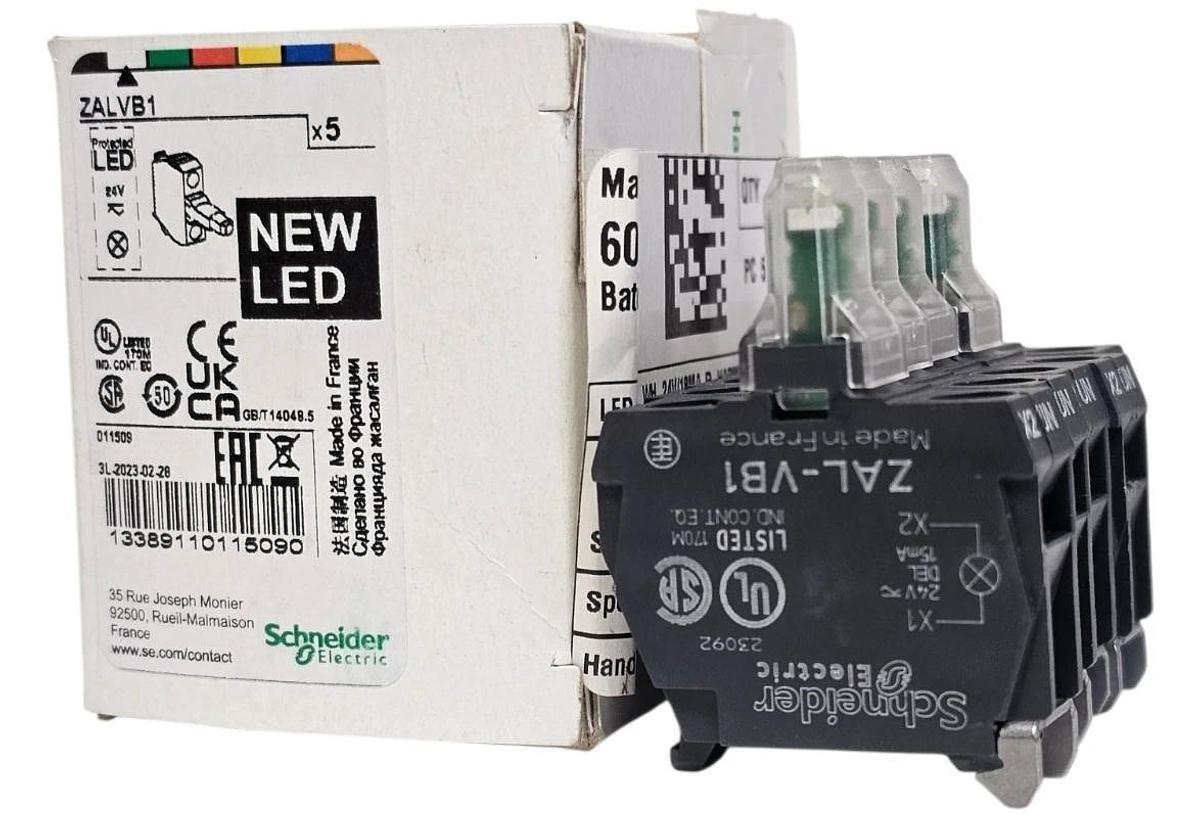 BOX OF 5 NEW SCHNEIDER ELECTRIC ZALVB1 LIGHT MODULES 24 VAC/DC NSMP