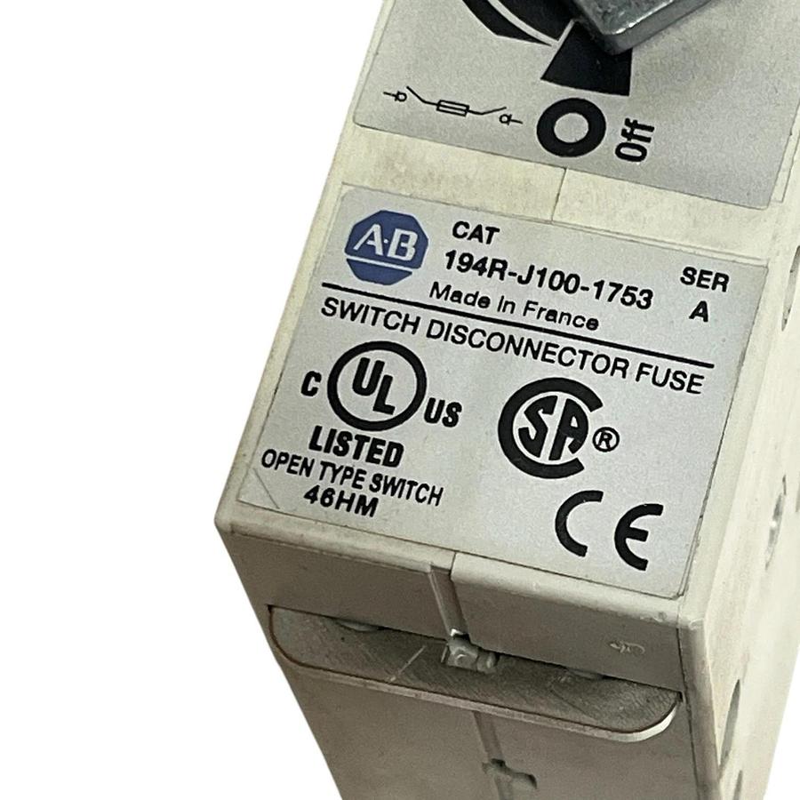 Used Allen-Bradley 194R-J100-1753 100A Disconnect w/ Custom 12" Extended Handle
