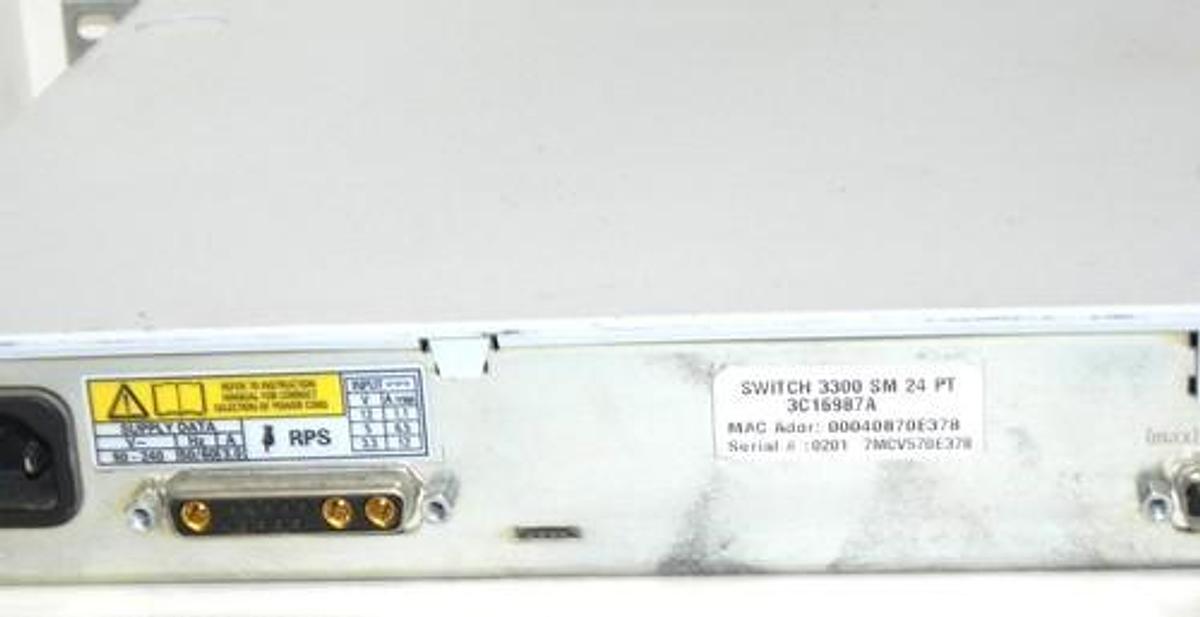 Used 3COM 3C16987A NETWORK SWITCH SUPERSTACK 3 SWITCH 3300-SM 24PORT