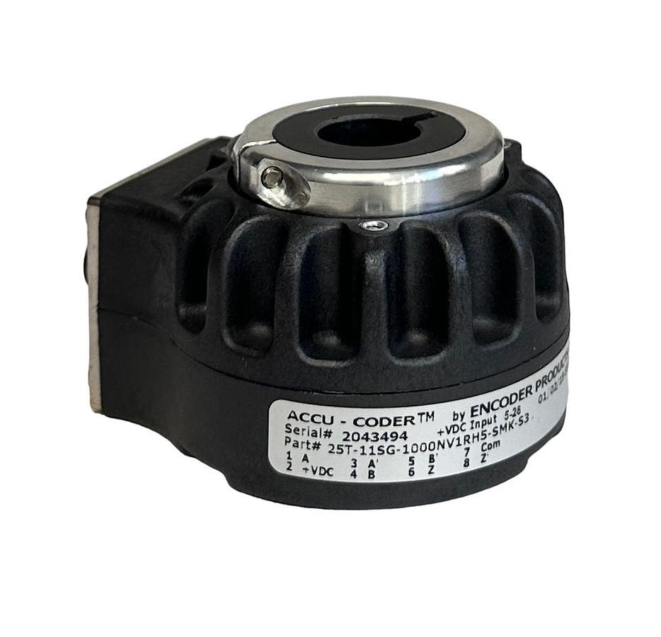 Used ACCU-CODER 25T-11SG-1000NV1RH5-SMK-S3 25T THRU-BORE ENCODER 5-28VDC NSMP
