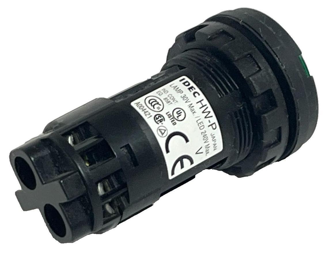 IDEC HW1P-1FQD-G-24V Pilot Light 22mm Green LED Indicator Flush Round 24V AC/DC