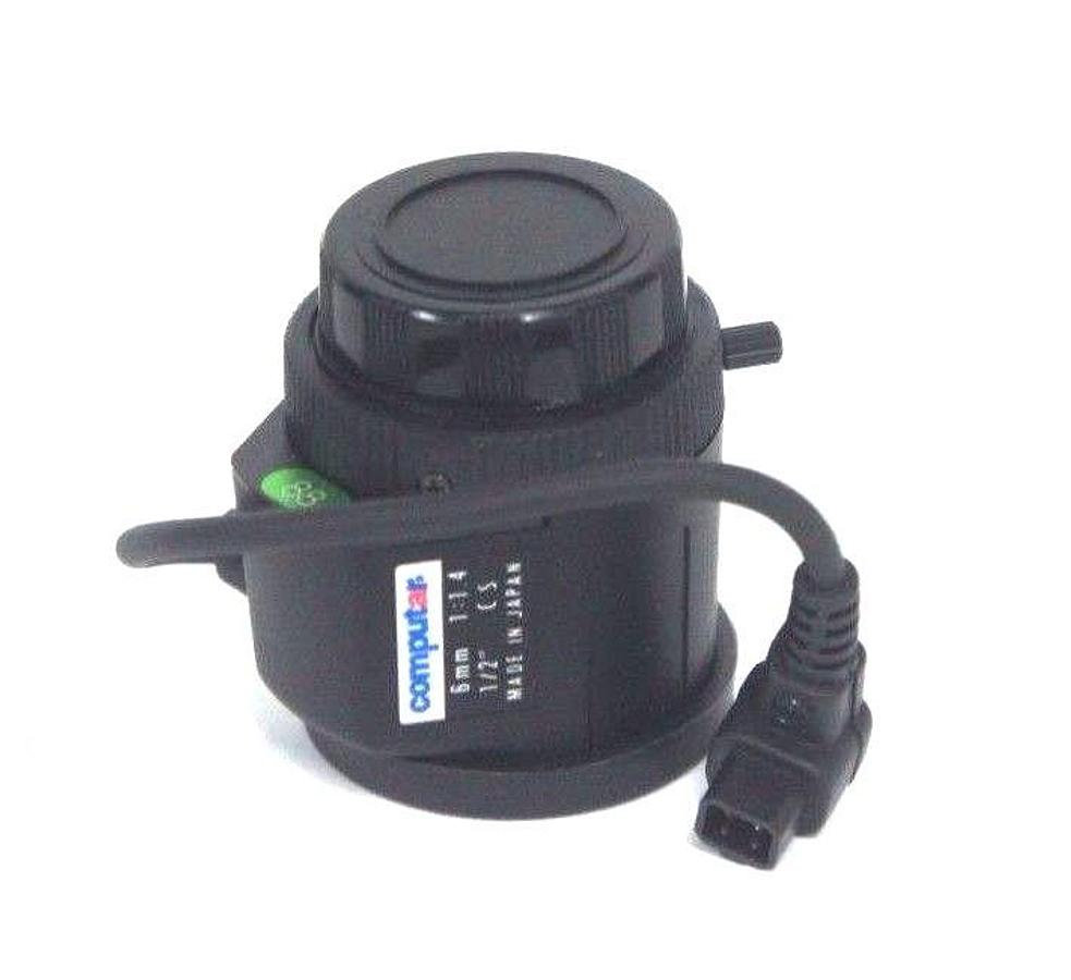 Used NIB COMPUTAR HG0614FCS-3 TV LENS 6MM, F1.4 W/ 9CM CABLE CONNECTOR