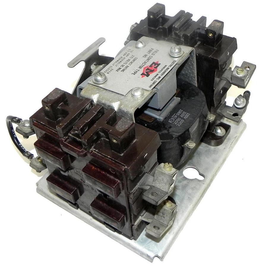 Used ELECTRIC MACHINERY MFG. COMPANY FIELD CONTACTOR TYPE 839 P/N: 800A070F06 275V