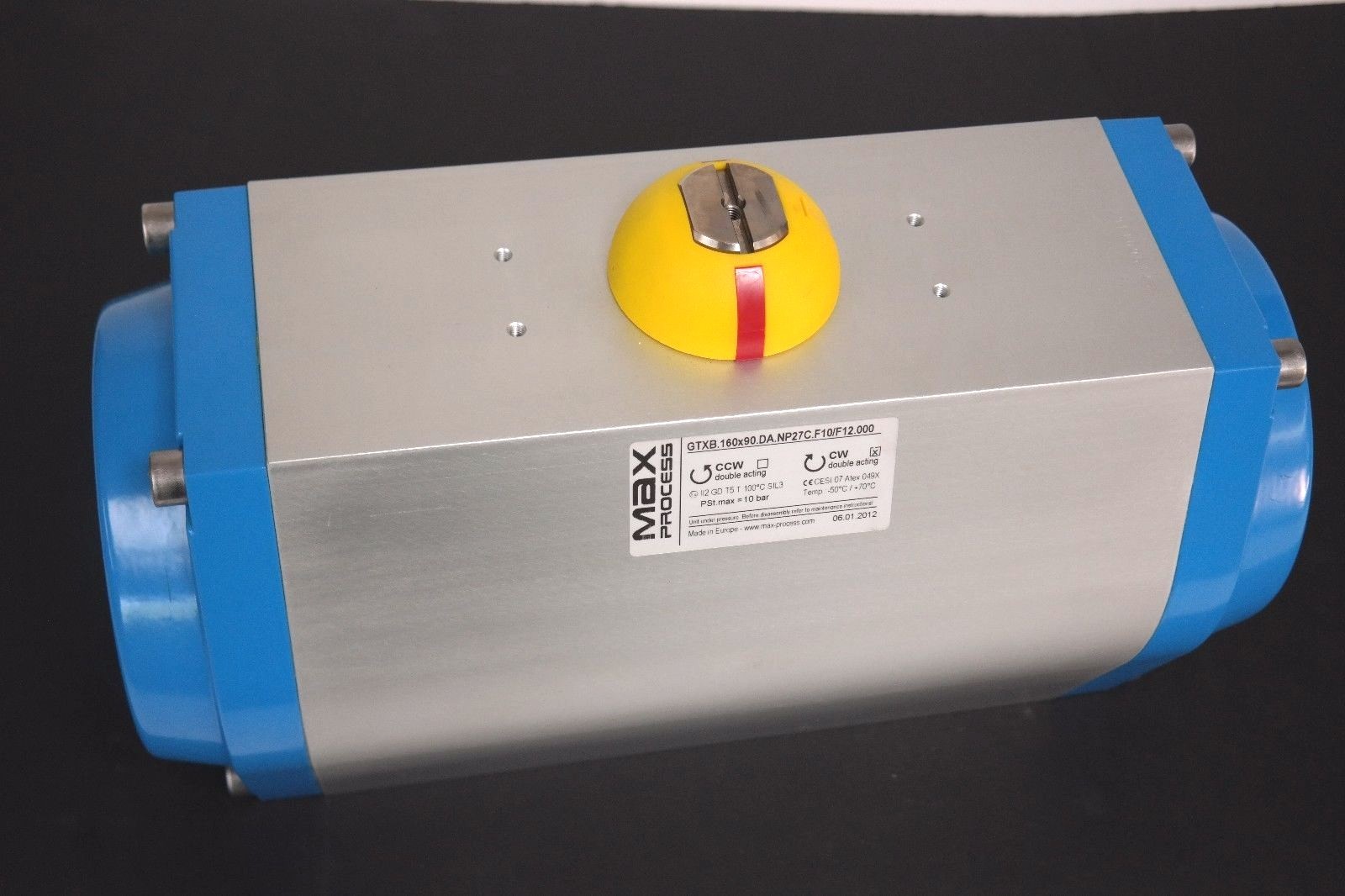 Used NEW MAX PROCESS GTXB.160X90.DA.NP27C.F10/F12.000 DOUBLE ACTING ACTUATOR