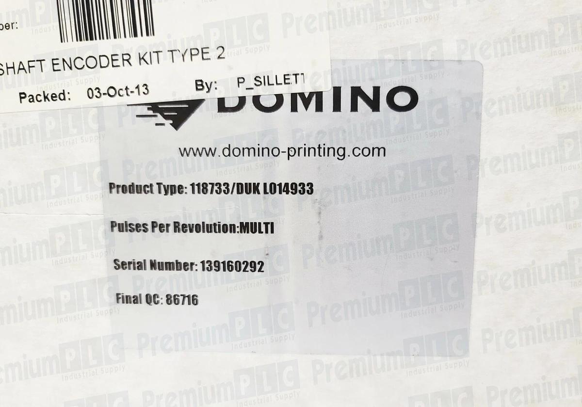 Used NEW DOMINO 118733/DUK L014933 SHAFT ENCODER KIT LO14933 118733