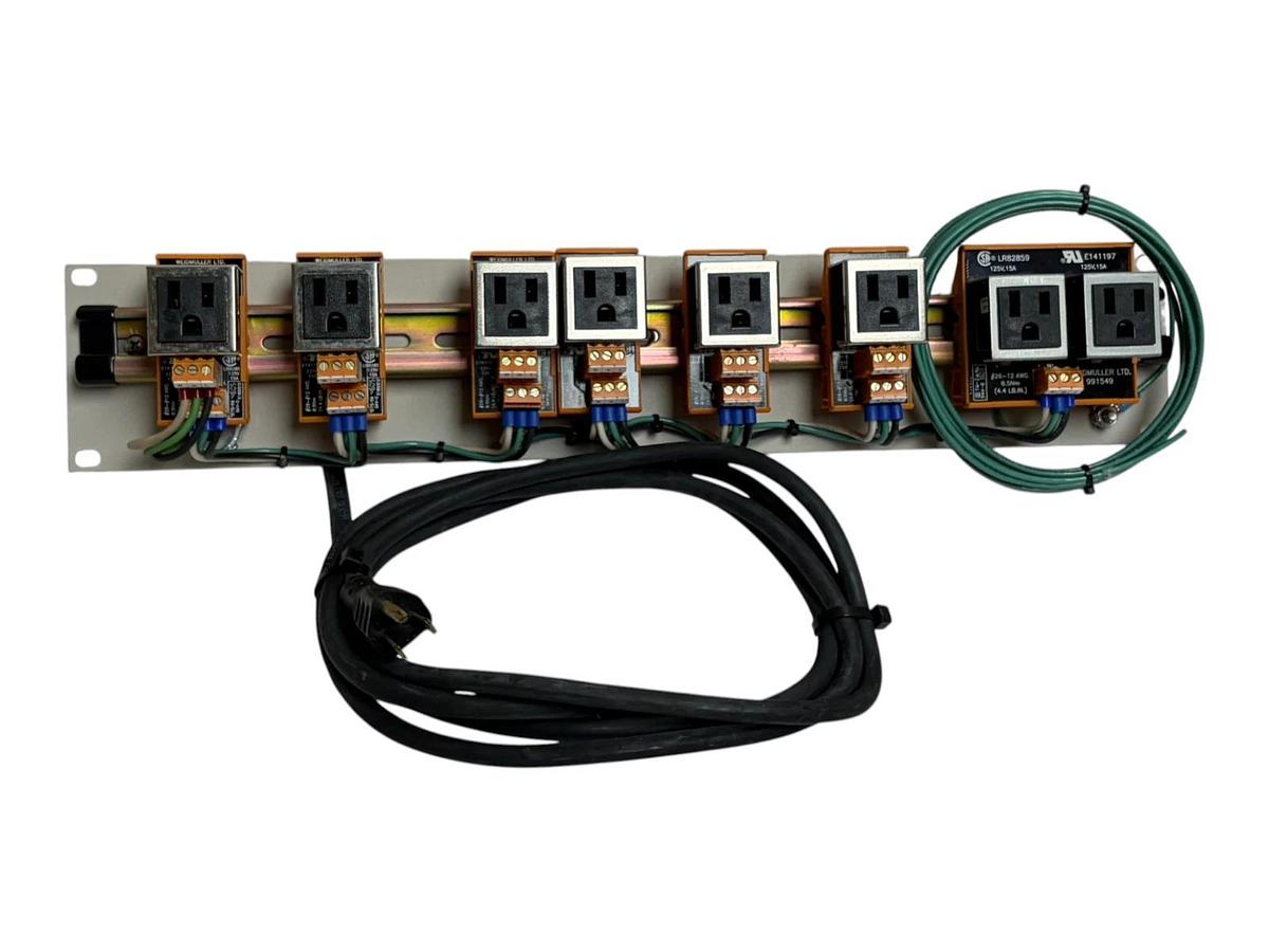 Weidmuller DIN Rail AC Power Outlet Strip 120V 15A 9915480000 9915490000