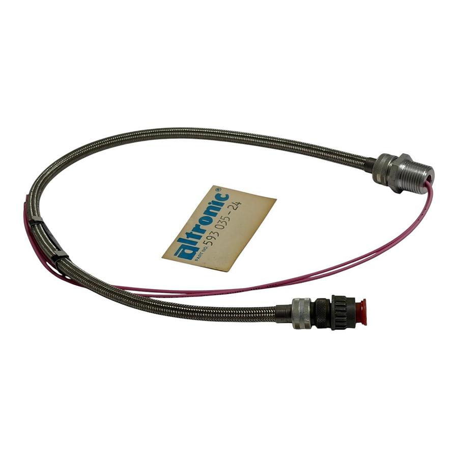 Used Altronic 593 035-24 Magnetic Pickup Speed Sensor Braided Cable New Surplus