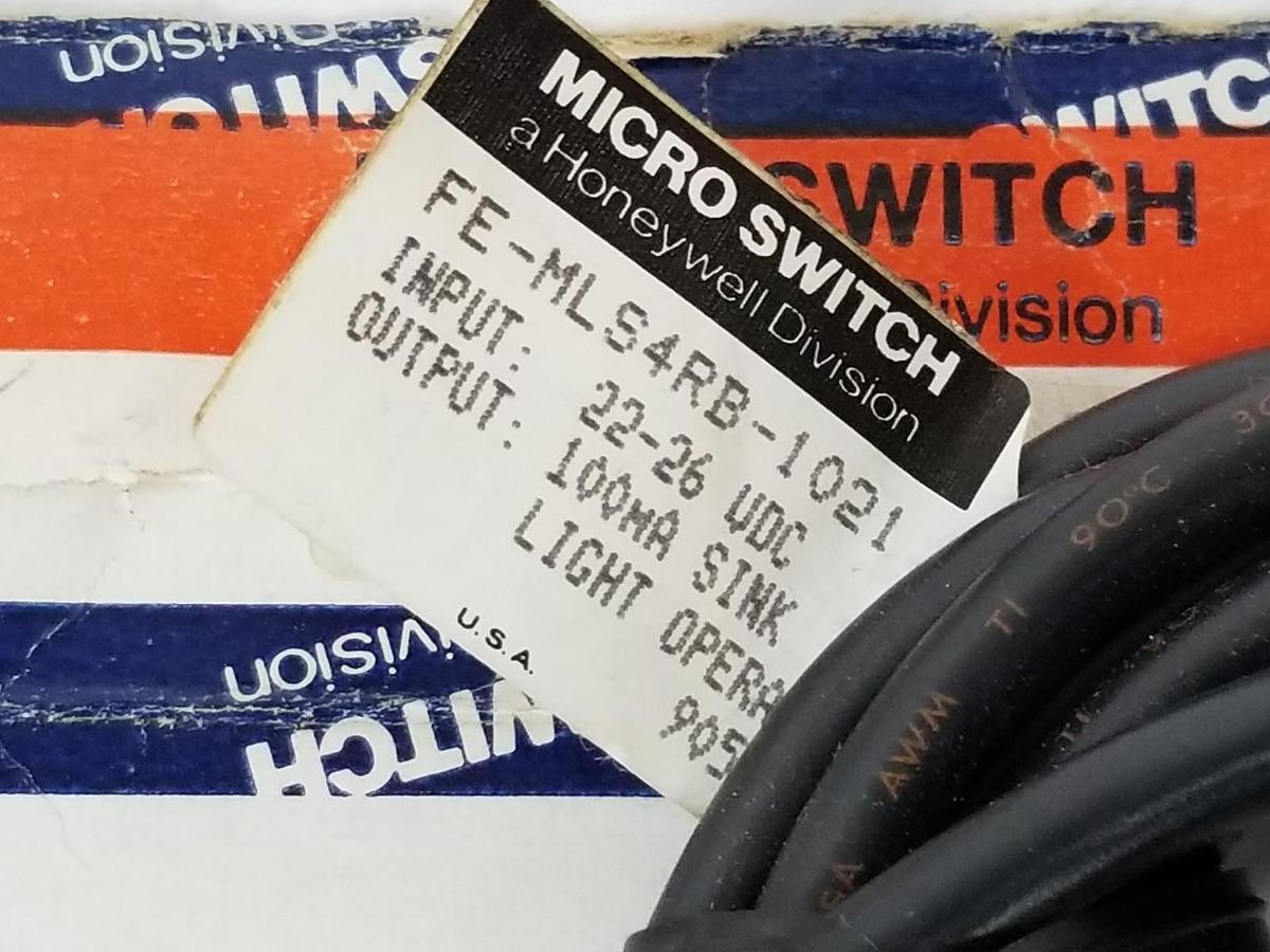 Used NIB HONEYWELL MICRO SWITCH FE-MLS4RB-1021 PHOTOELECTRIC SENSOR 22-26VDC
