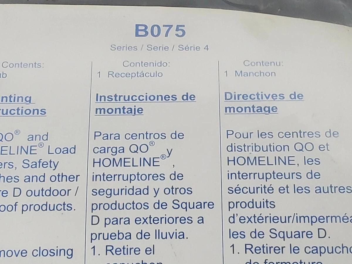 Used NEW SQUARE D B705 "B" HUB 3/4''