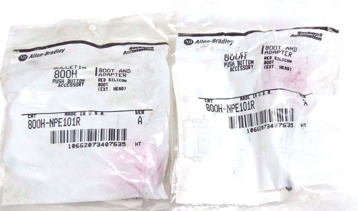 Used LOT OF 2 NEW ALLEN BRADLEY 800H-NPE101R BOOT & ADAPTER RED SILICON BOOTS SER A