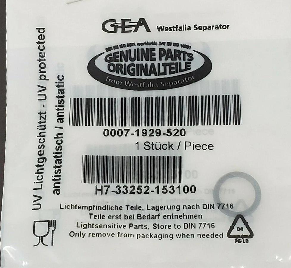Used LOT OF 3 NEW GEA WESTFALIA 0007-1929-520 O-RINGS 00071929520