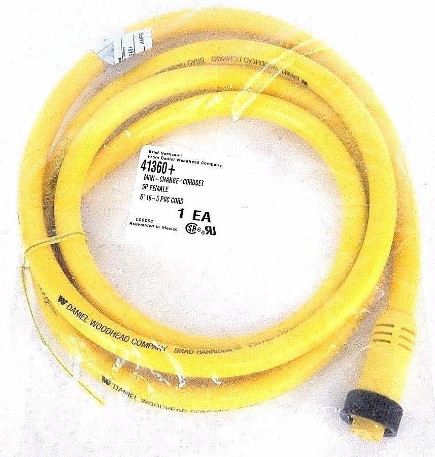 Used NIB BRAD HARRISON 41360 MINI-CHANGE CORDSET 5P FEMALE 6' 16-5 PVC CORD